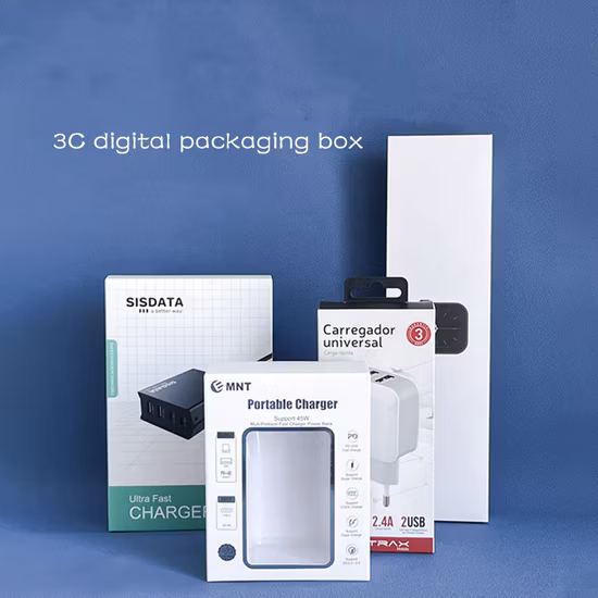 Produttore cinese fornitore design personalizzato stampa di scatole di carta per imballaggio di prodotti digitali di elettronica di consumo in cartone riciclato